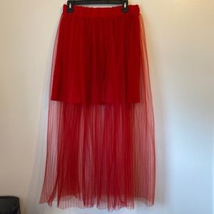 H&M high low skirt with sheer shell